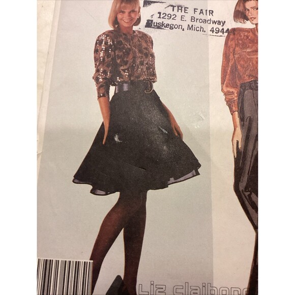 Vtg Mccalls 3495 Liz Claiborne Pleated Pant Top Skirt 1987 Uncut Complete FF 14 - Picture 3 of 10